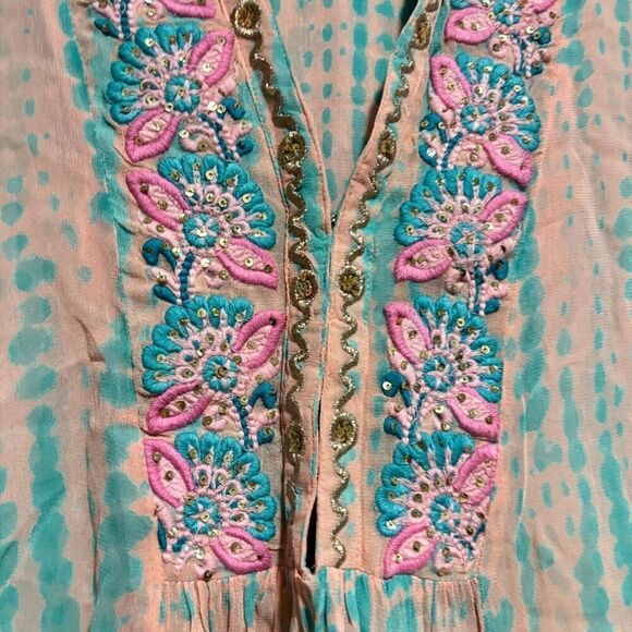 Miss June Paris Womens Tassel‎ Tunic Kaftan Dress Multicolor Sequins Embroidered - Picture 3 of 11